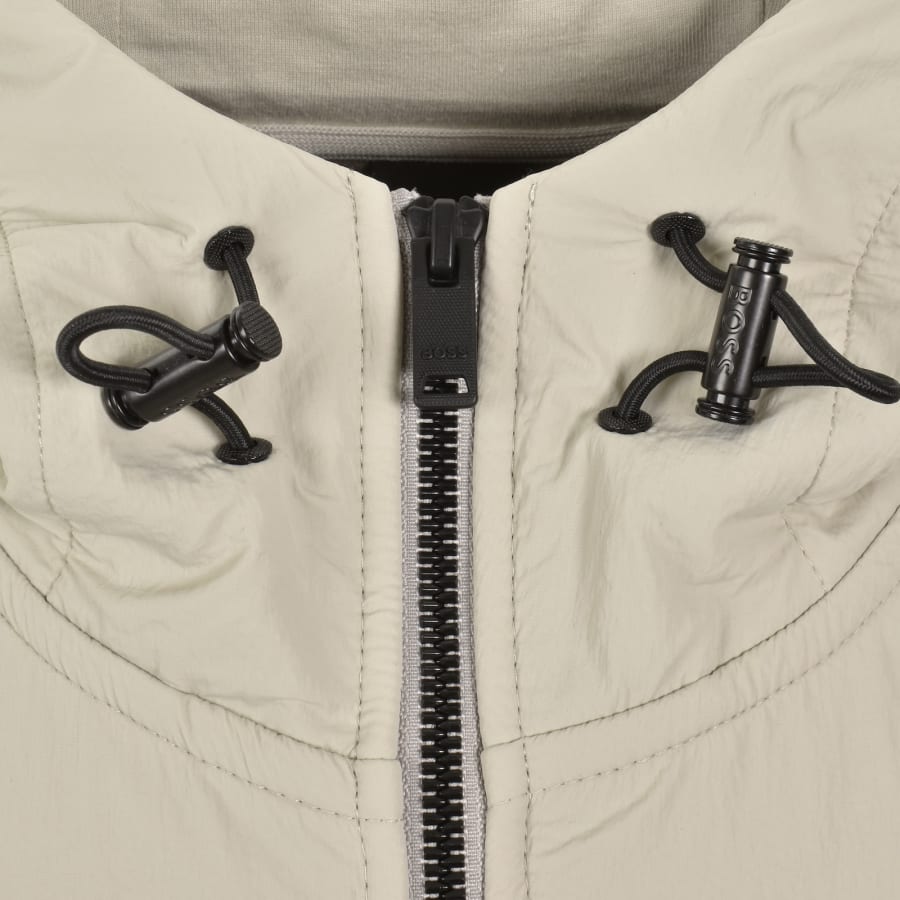 BOSS Ze Full Zip Hoodie Beige | Mainline Menswear